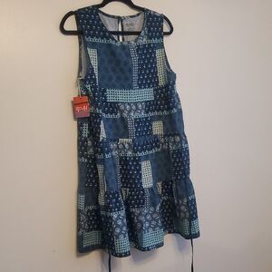 Nautica Women's Blue Patchwork Casual Dress